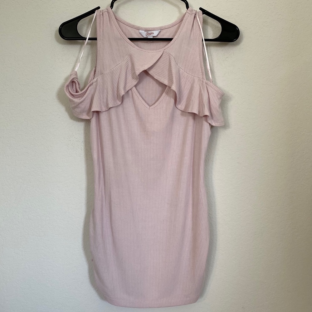 Candie’s Off the Shoulder Blush Pink Blouse